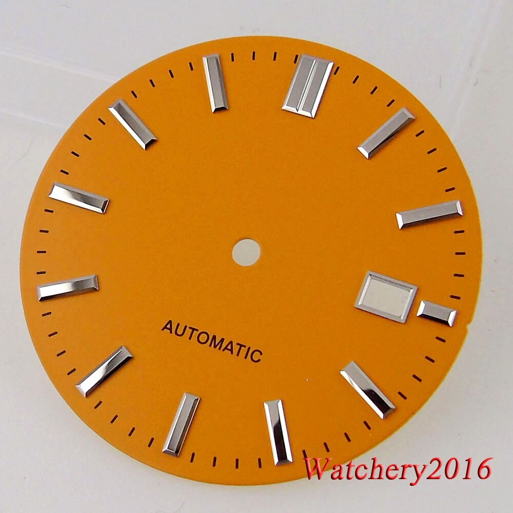 Tandorio 33.5MM Sky Blue Folds Watch Dial Date Window Fit NH35 NH36 Automatic