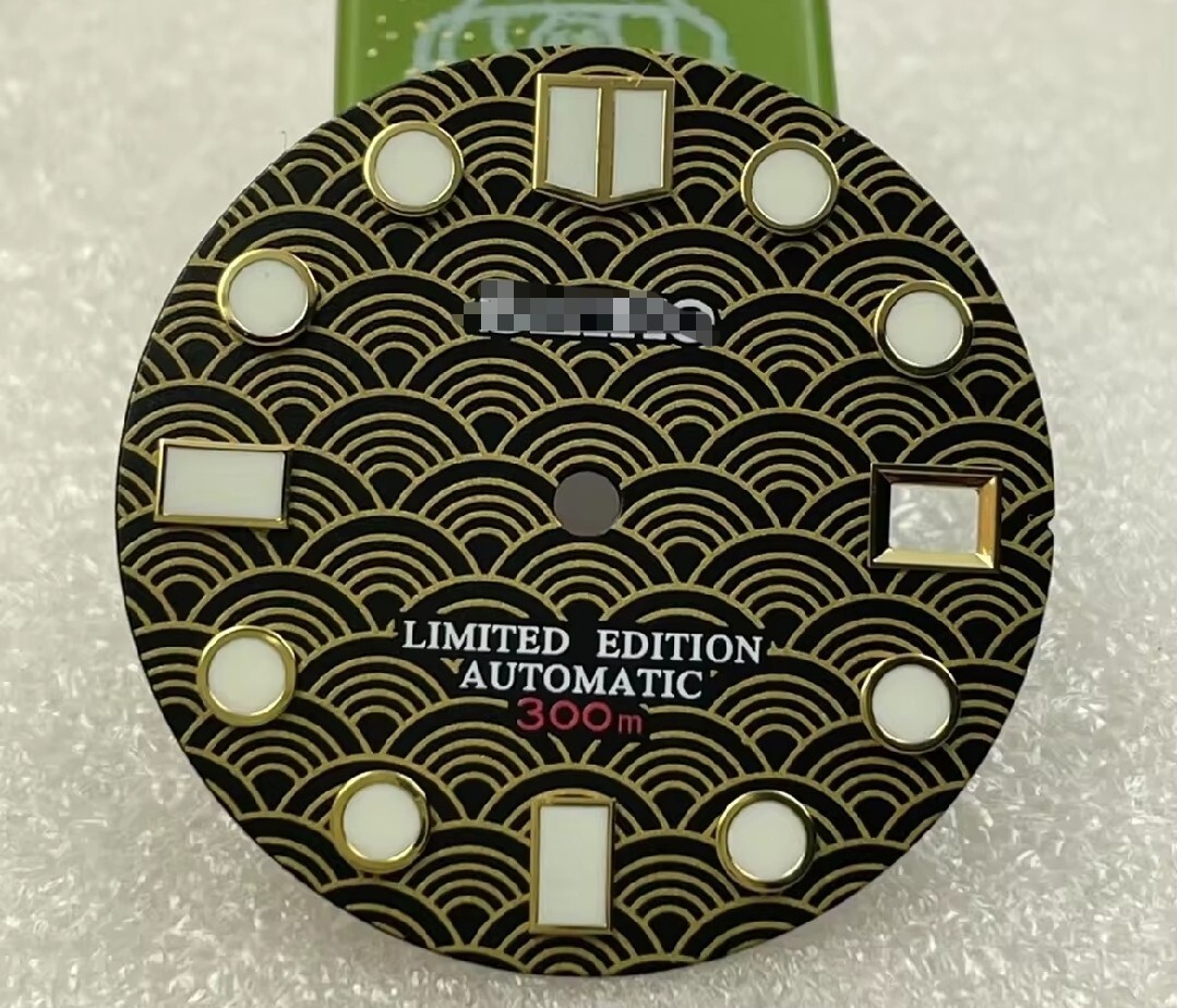 28.5mm Brand New Dial Fish Scale Black Gold Fit SKX007 7s36 NH35