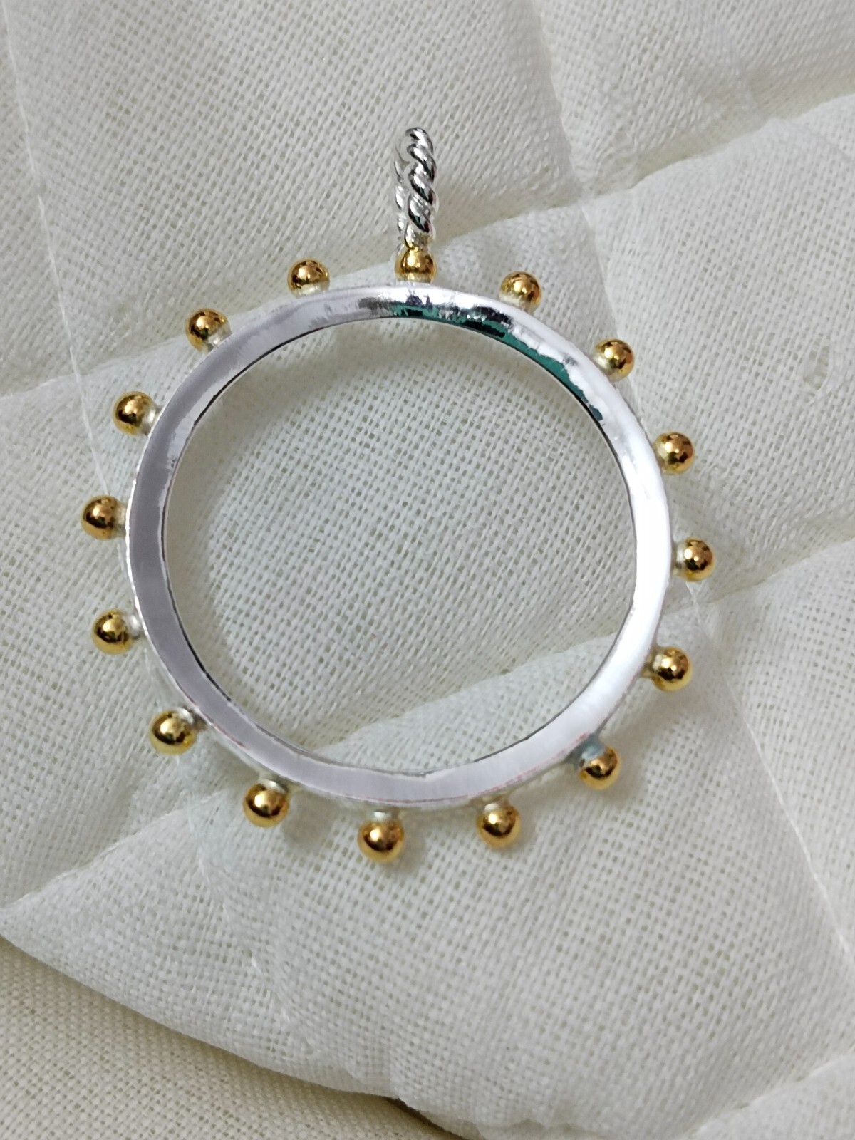 925 Sterling Silver Round Pendant setting prong Blank Bezel Holder Coin