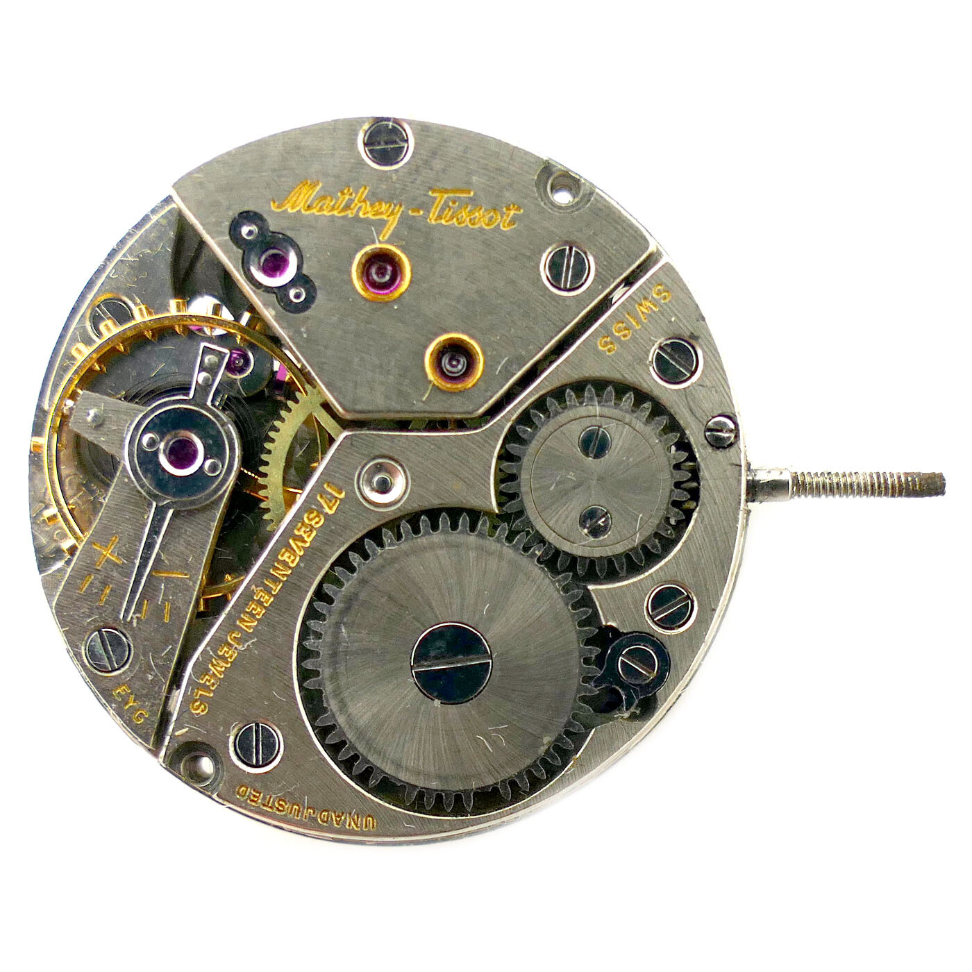 MATHEY TISSOT WATCH MOVEMENT 17 JEWELS