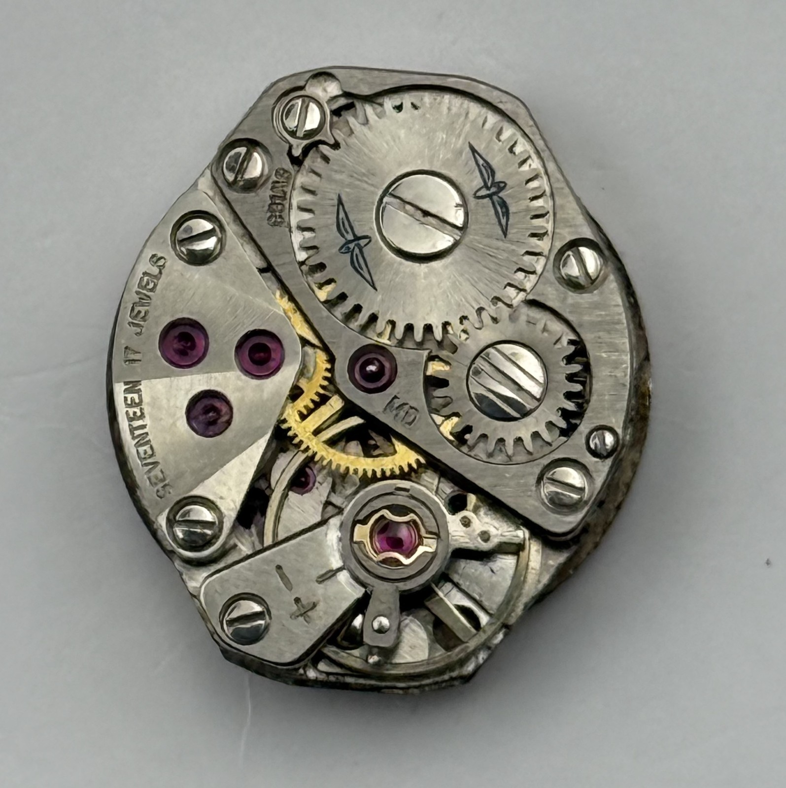 FHF 609 Watch Movement Rotary 17 Jewels Swiss Manual Wind Parts Repair 15.3mm