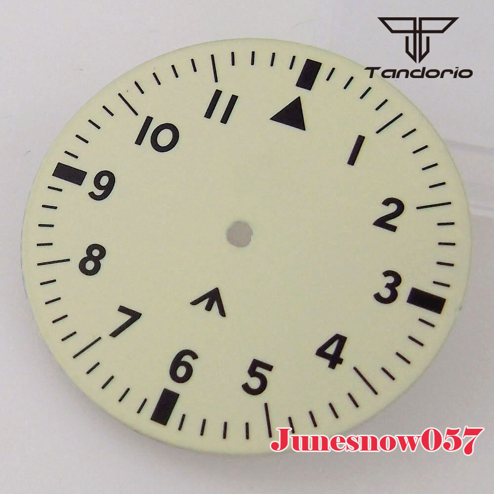 Fit NH35A NH36A SKX SRP ETA2824 PT 33.5MM Luminous White Watch Dial Black Hands
