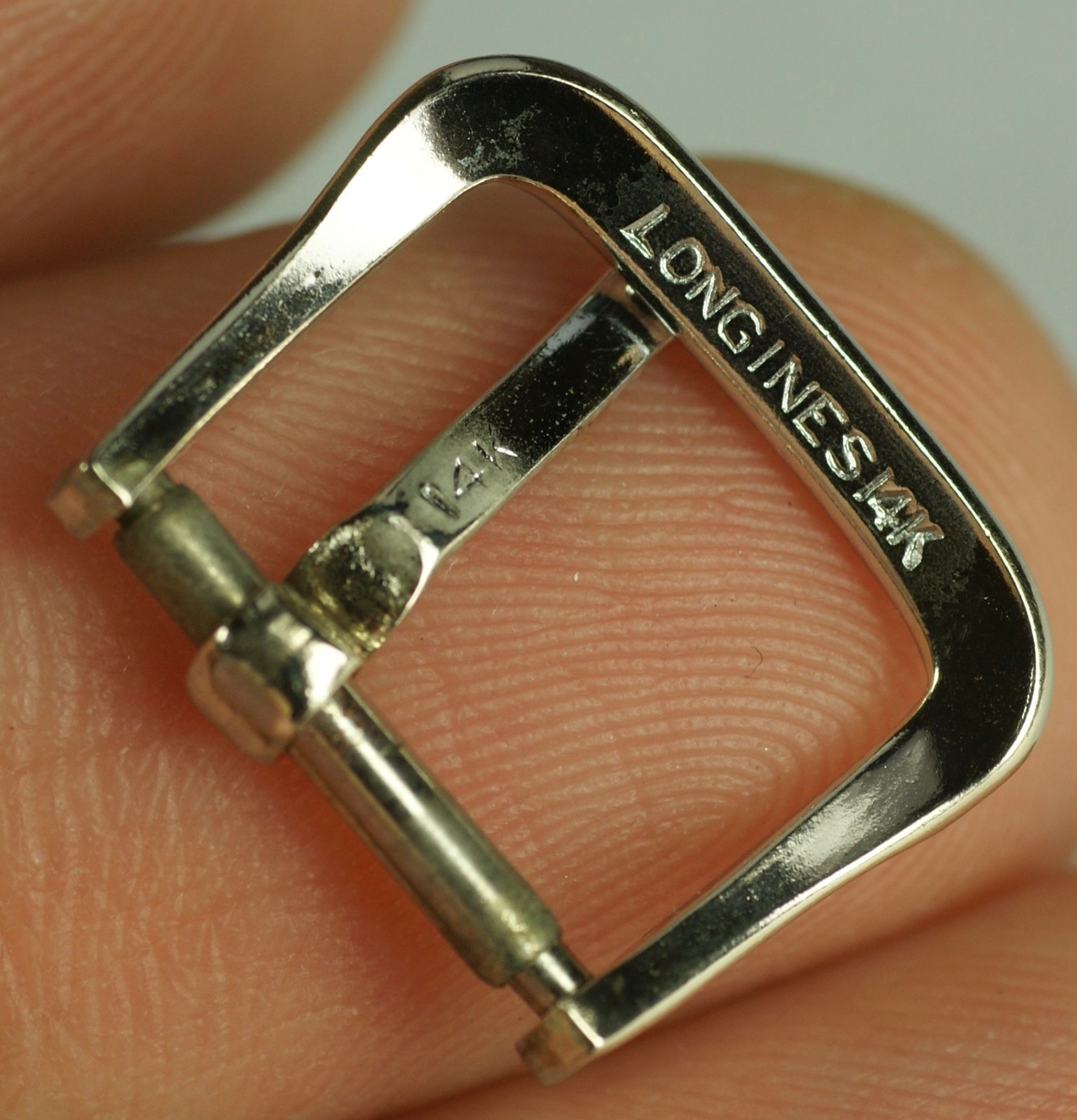 LONGINES Rare 14K White Gold Vintage 12/14mm Watch Buckle Tang Strap End Part