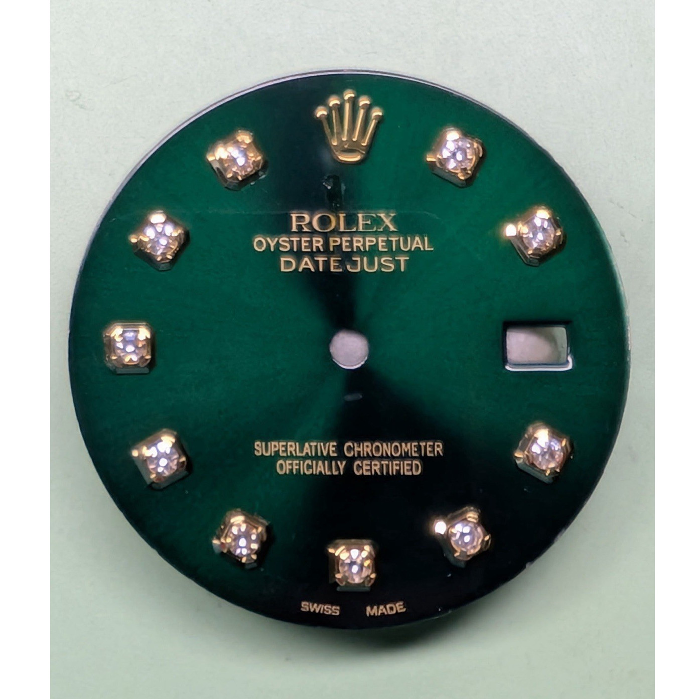 Rolex Datejust Green Dial w/ Date Display Diamond Non-Numeric Hour Marks
