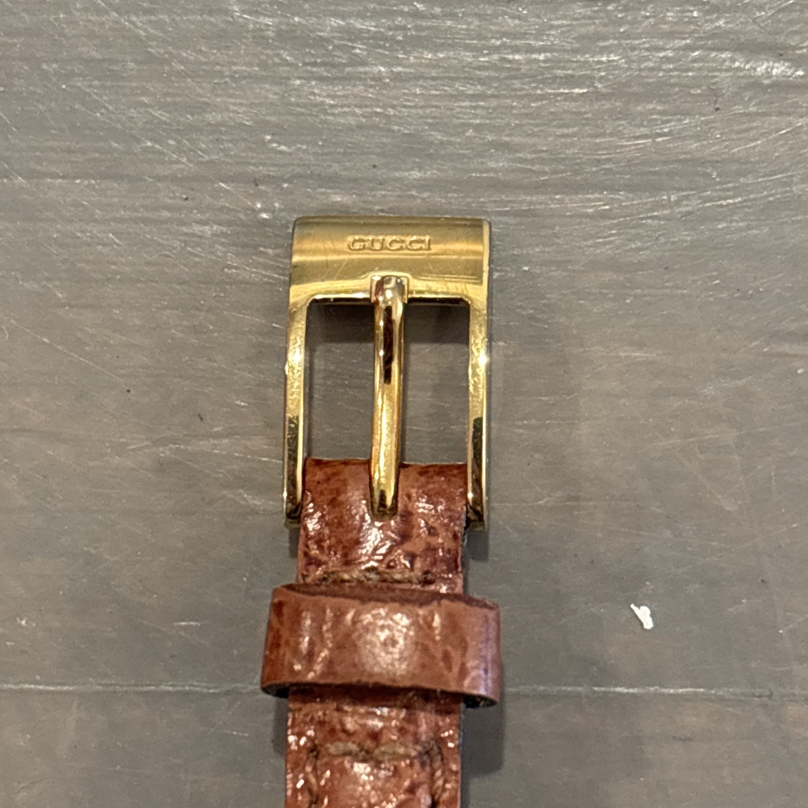 Original Vintage Gucci Strap End Gold Tone Buckle Swiss Made For Watch Band