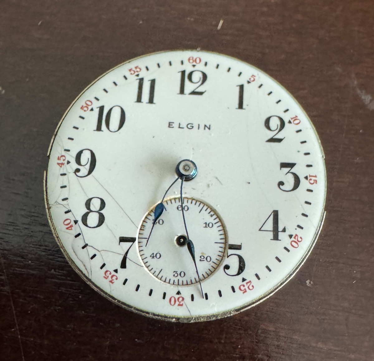 VINTAGE 0 SIZE ELGIN POCKET WATCH MOVEMENT GR. 354 TICKS NEEDS SERVICING