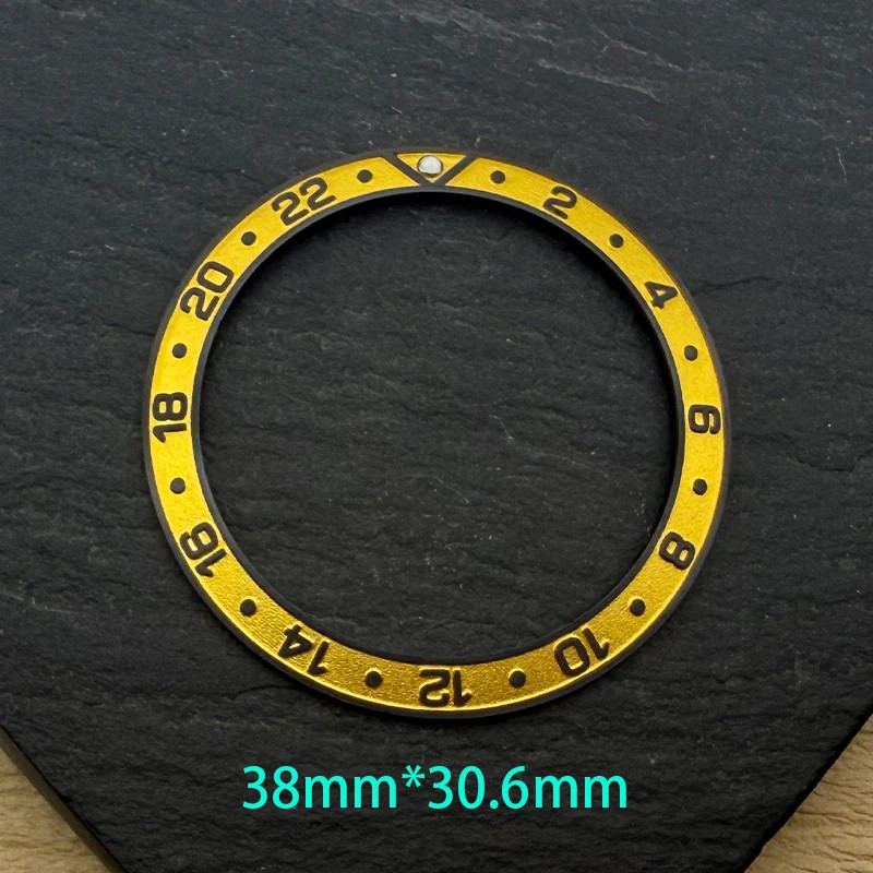 38mm Convex Aluminium Bezel Insert Incline Design For NH35 NH36 GMT Movement Cas