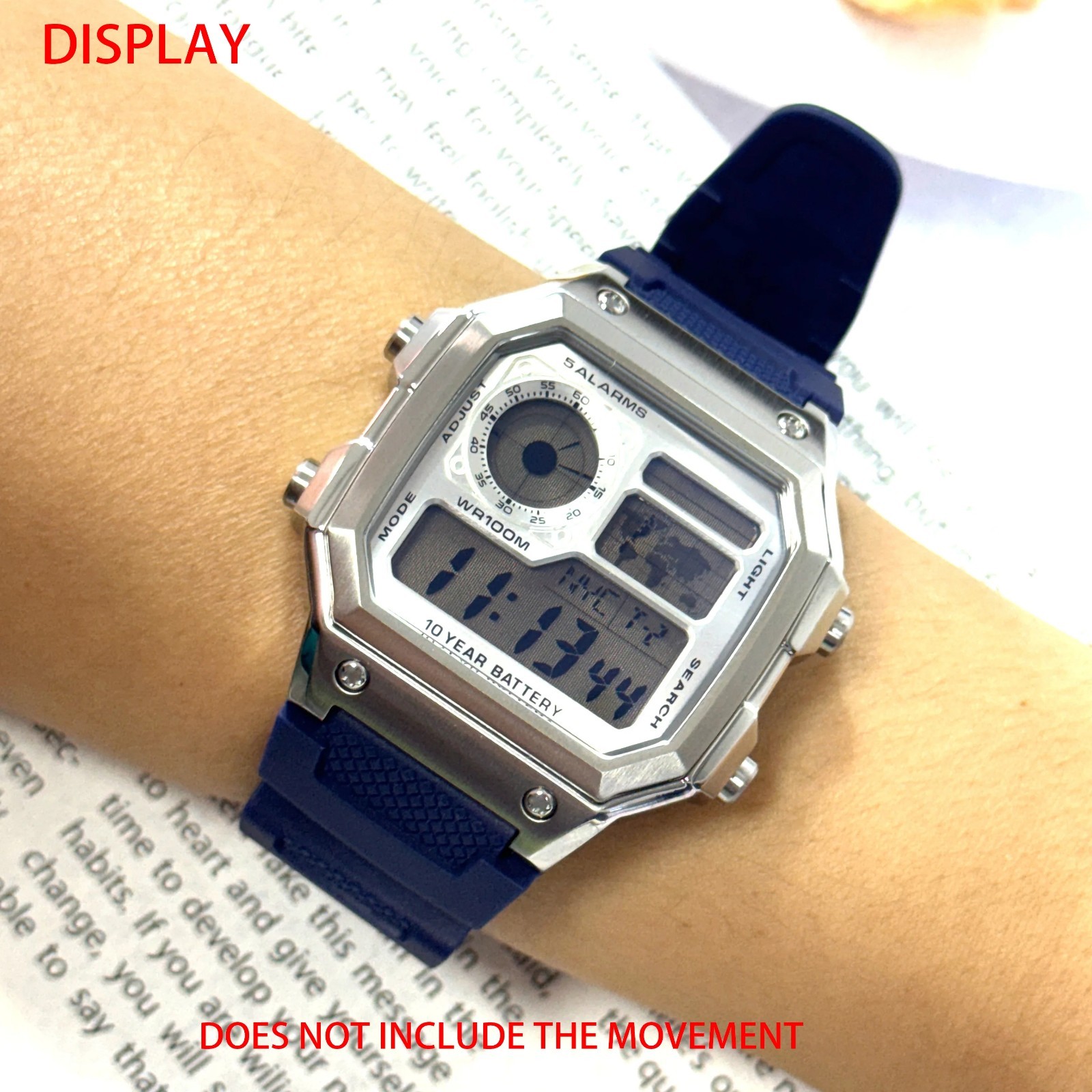 Watch Case 316L Steel Blue AR Glass Waterproof Ring Fit 3299 Movement Mod Kit