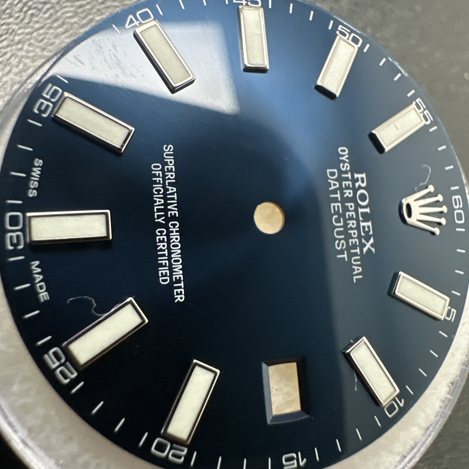 Authentic Rolex Date Just II Blue Stick Dial Date Window 41mm 116334-116300