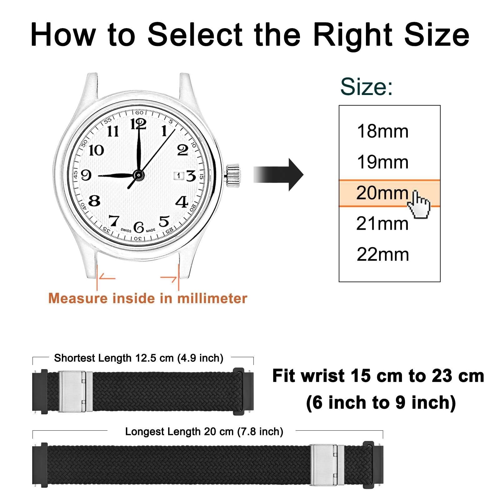 WOCCI 22mm Braided Nylon Watch Bands for Men and Women, 2 Packs Replacement S…
