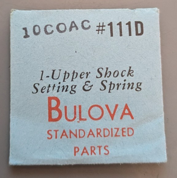 Bulova Cal. 10COAC Upper Shock Setting & Spring Part# 111D NEW