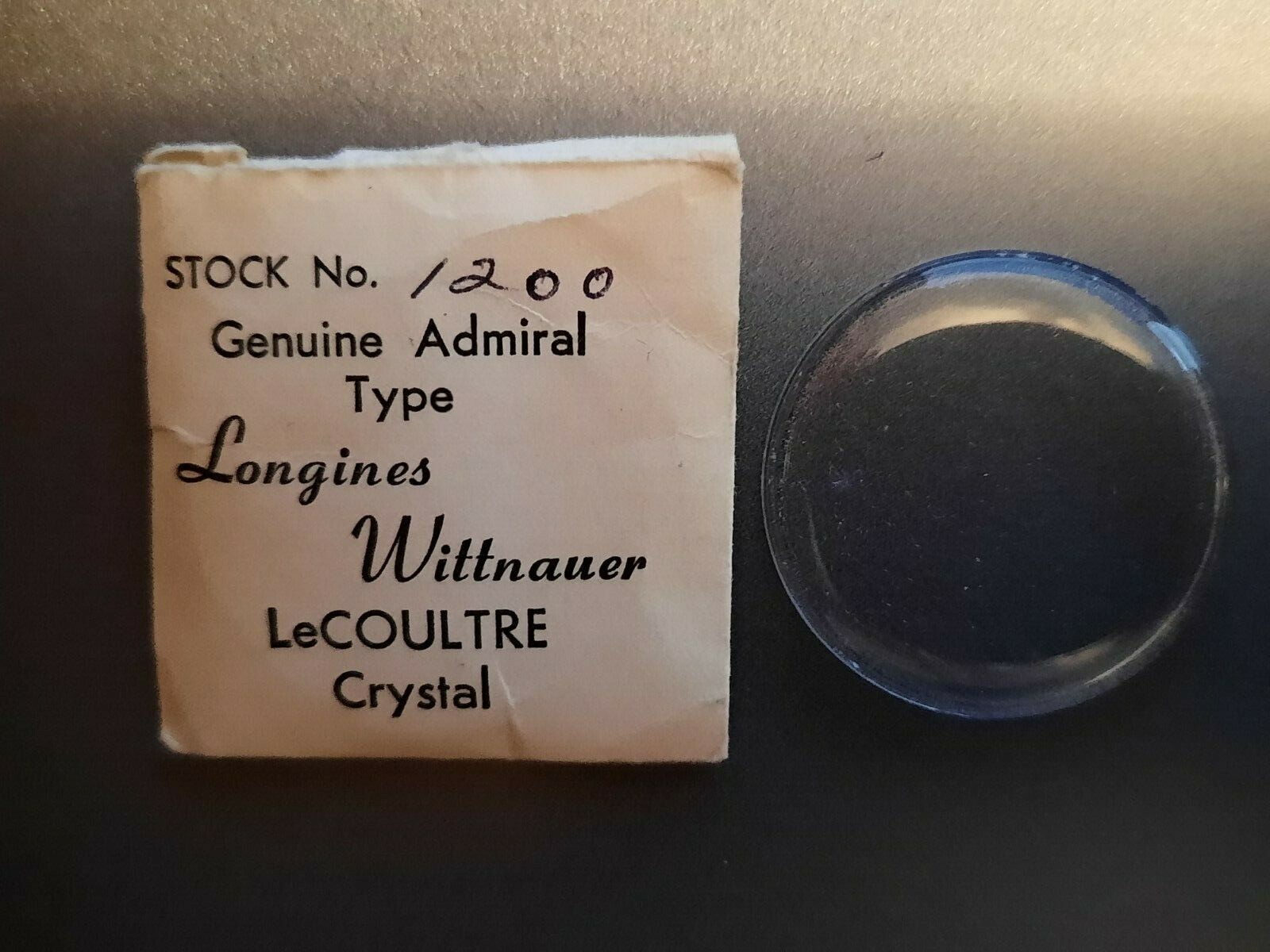 Le Coultre 1200 -4 Crystal (also fits Longines Admiral) NOS 30.5mm