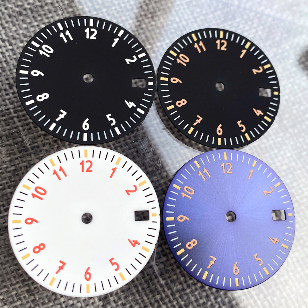 29mm Black Blue White Dial Date Window Fit Pilot Japan NH35A NH36A movement