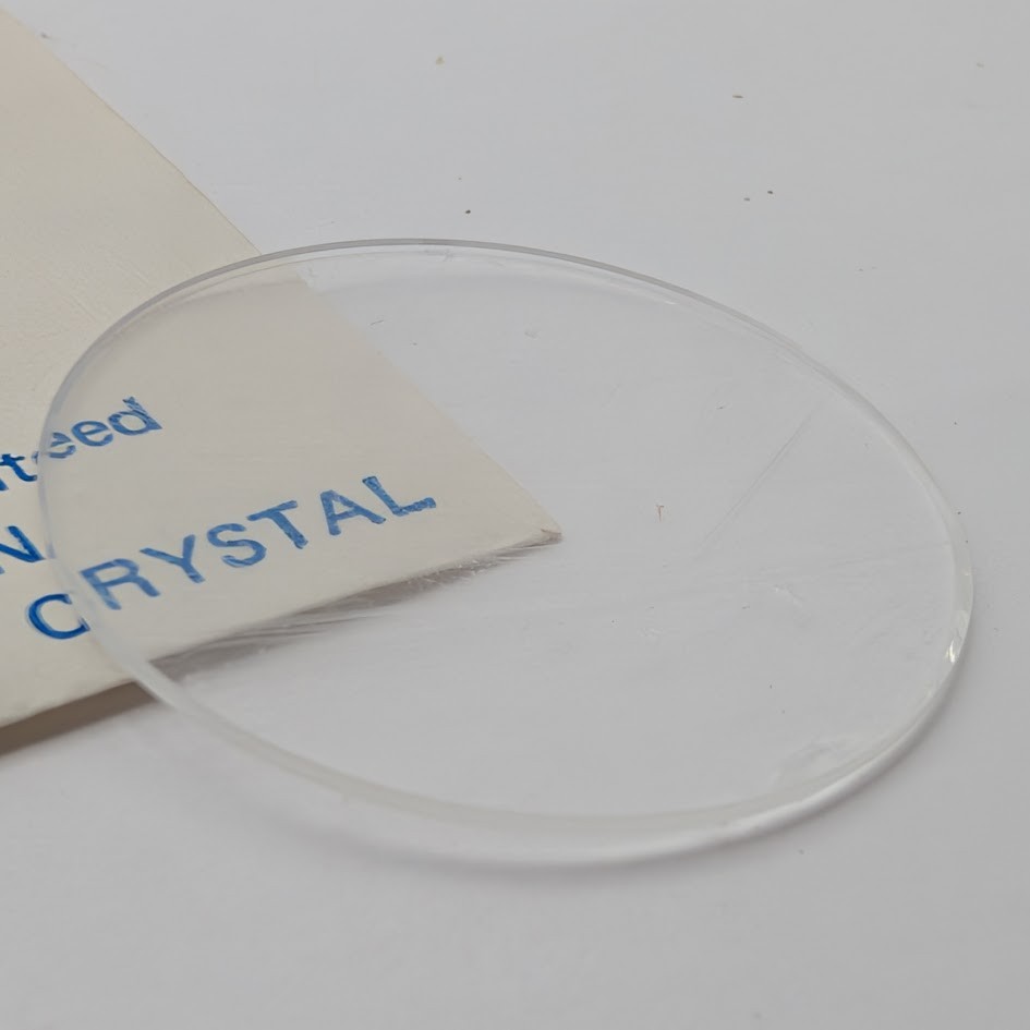 AWC 29.6mm Thin Beveled Flat Watch Crystal NOS 1mm Hong Kong