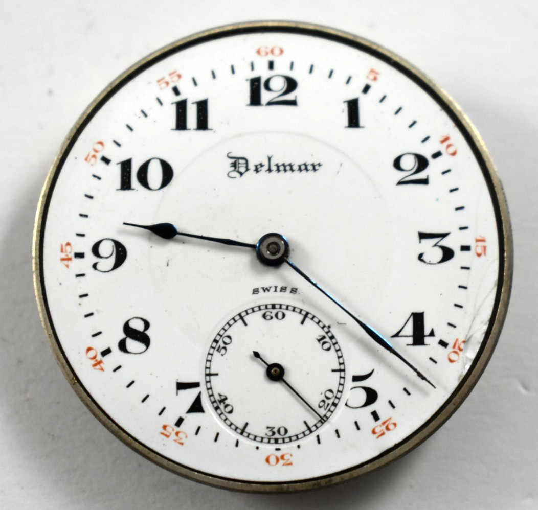 Vintage Delmar Tacy Watch Co 12s 7J OF Pocket Watch Movement lot.wk