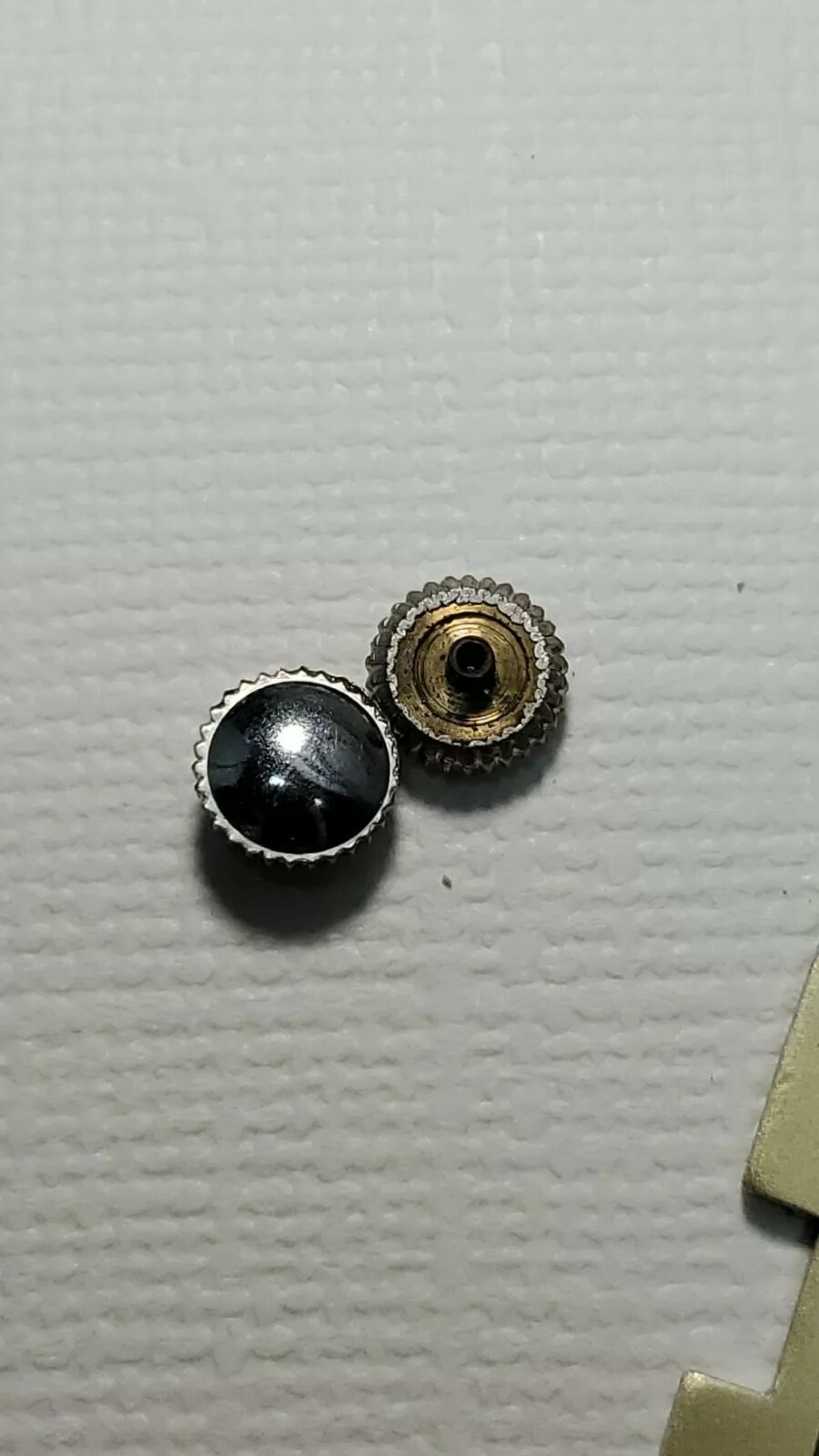 3 Vintage NOS White Gold-Filled Tap 10 Crowns-6.08mm Diameter