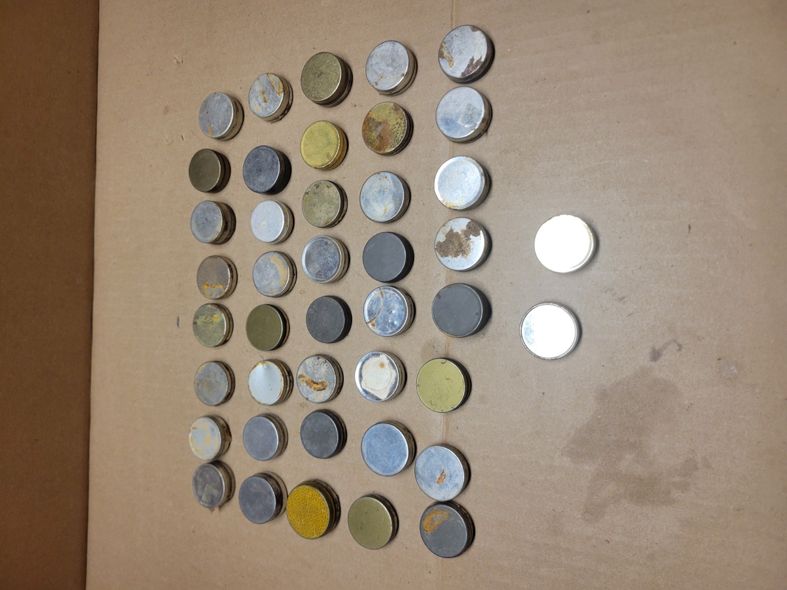 42 Watchmaker Tins for Parts or Movements Complete with Lids 1 1/4” Wide LT4