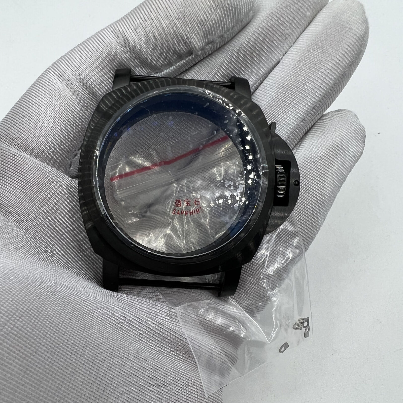 44mm 316L Black Sapphire Glass Watch Case for Seagull ST3600/ST3621/ETA6497/6498