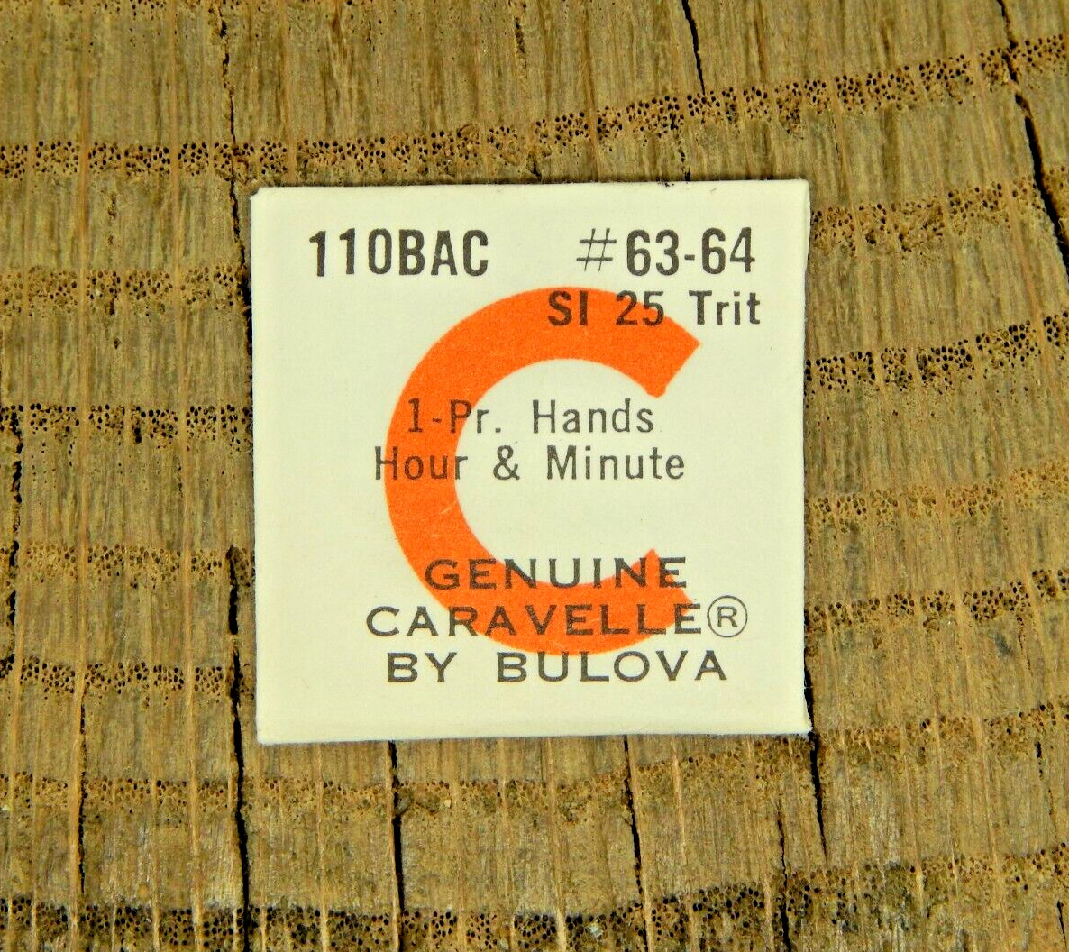 Genuine Caravelle 11OBAC SI 25 TRIT Set of Hands Watch Part 63-64 NOS