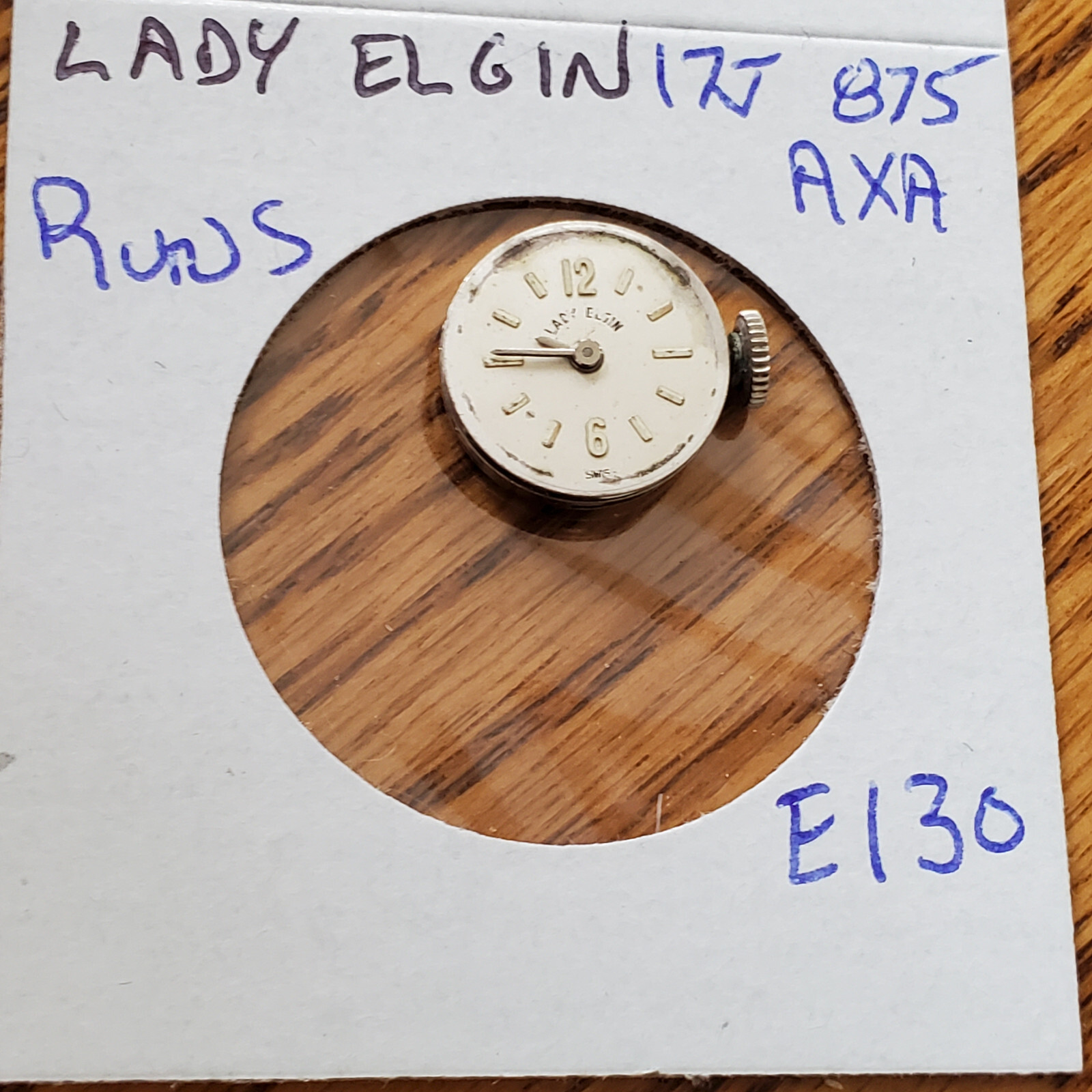 LADY ELGIN WRIST WATCH MOVEMENT 17J 875 AXA #130B