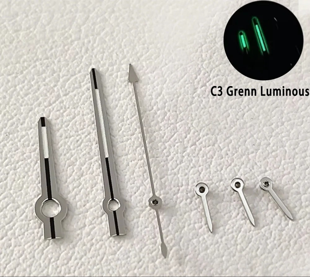 C3 Green Luminous Watch Hands Replacement Parts for Quartz Movement