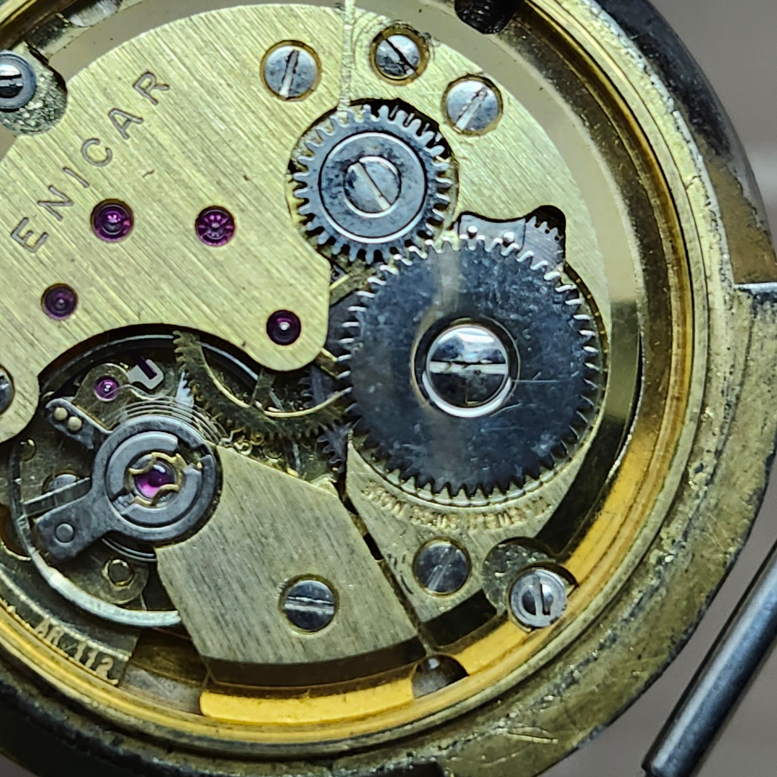 Enicar 112-22-23 Manual Wind Date Swiss Watch AR 1121 Movement – RUNNING