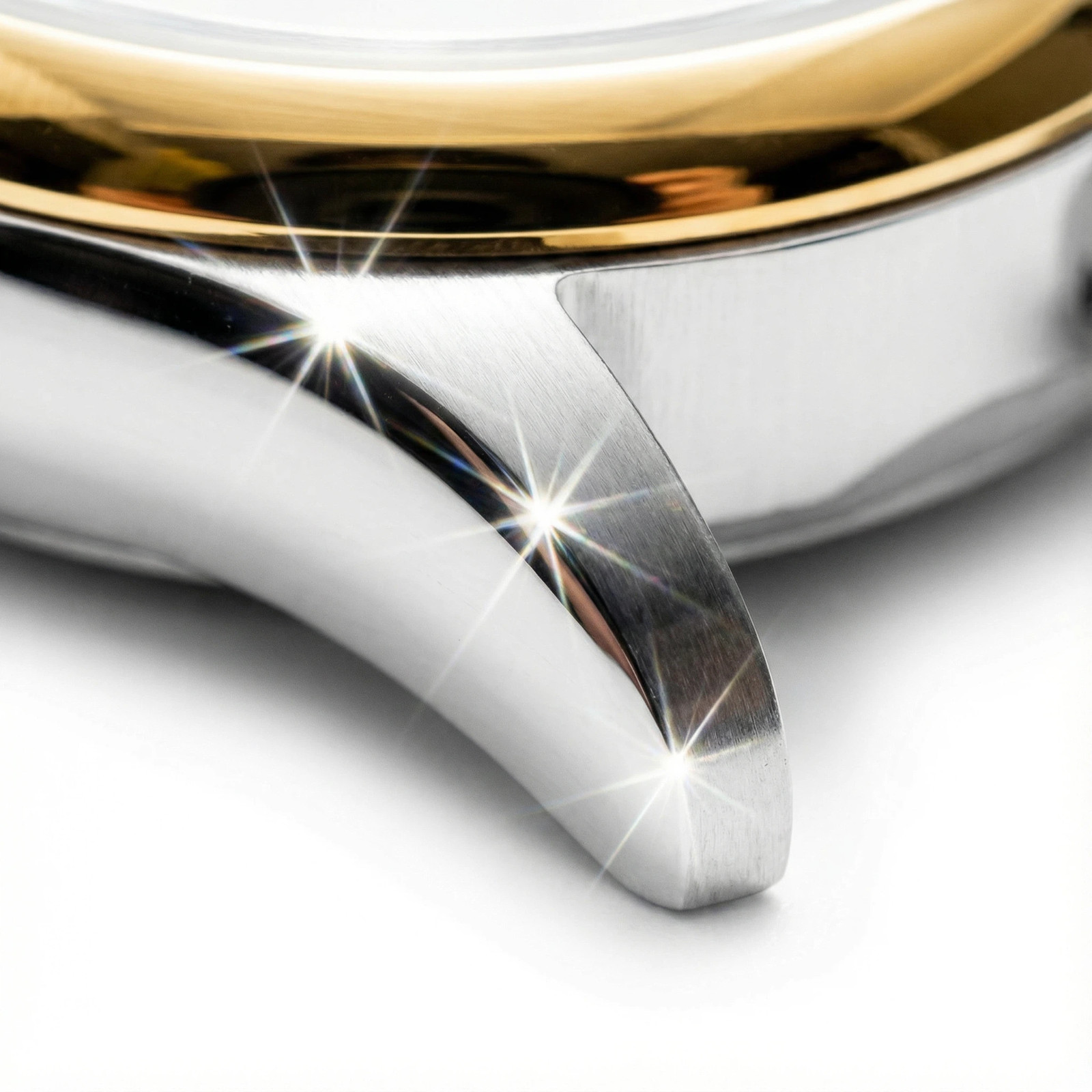 28mm glass Silver & Gold Watch Case back cover waterproof ring fit ETA 585