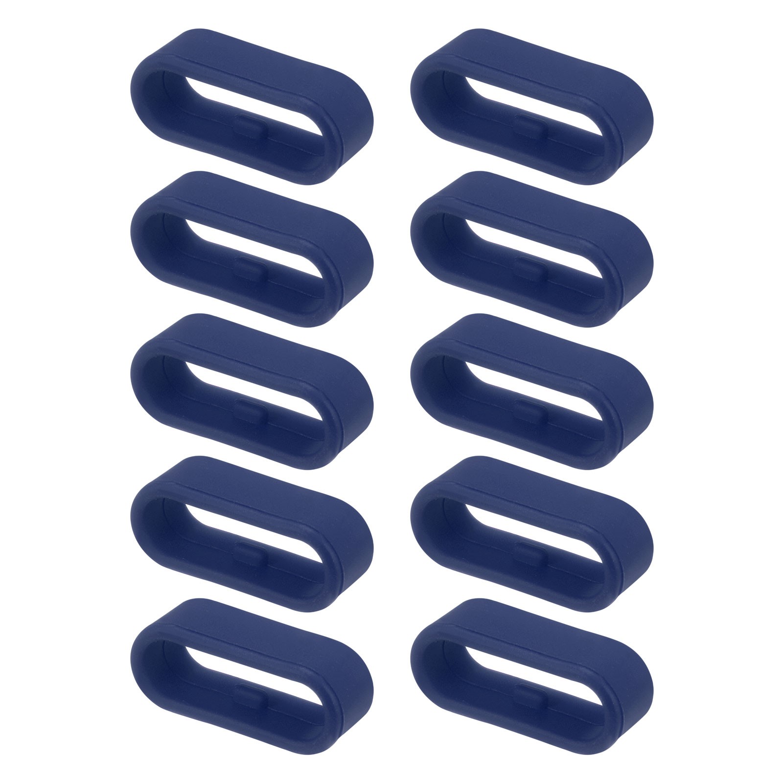 10Pcs Watch Band Strap Loop Silicone Fastener Rings for 18mm Band Midnight Blue