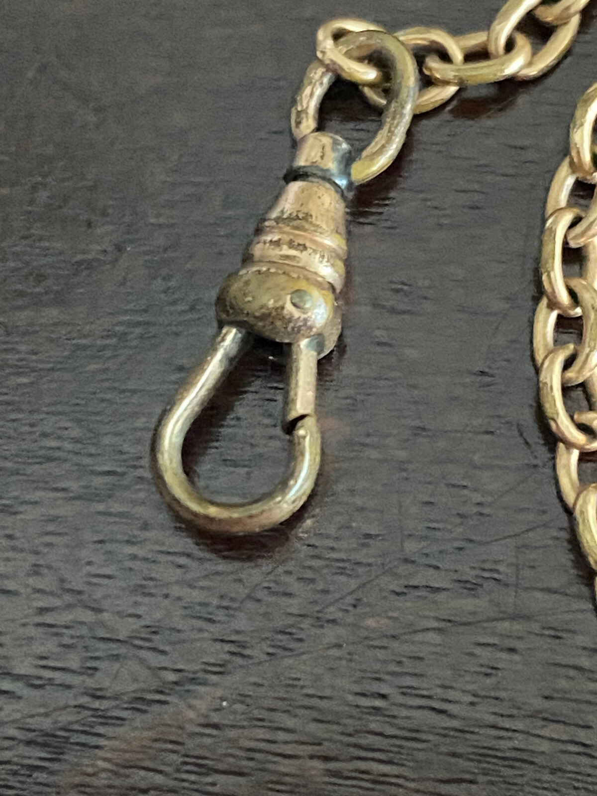 VINTAGE 15 INCH YELLOW GOLD FILLED POCKET WATCH CHAIN W/ STITCHED BASKETBALL