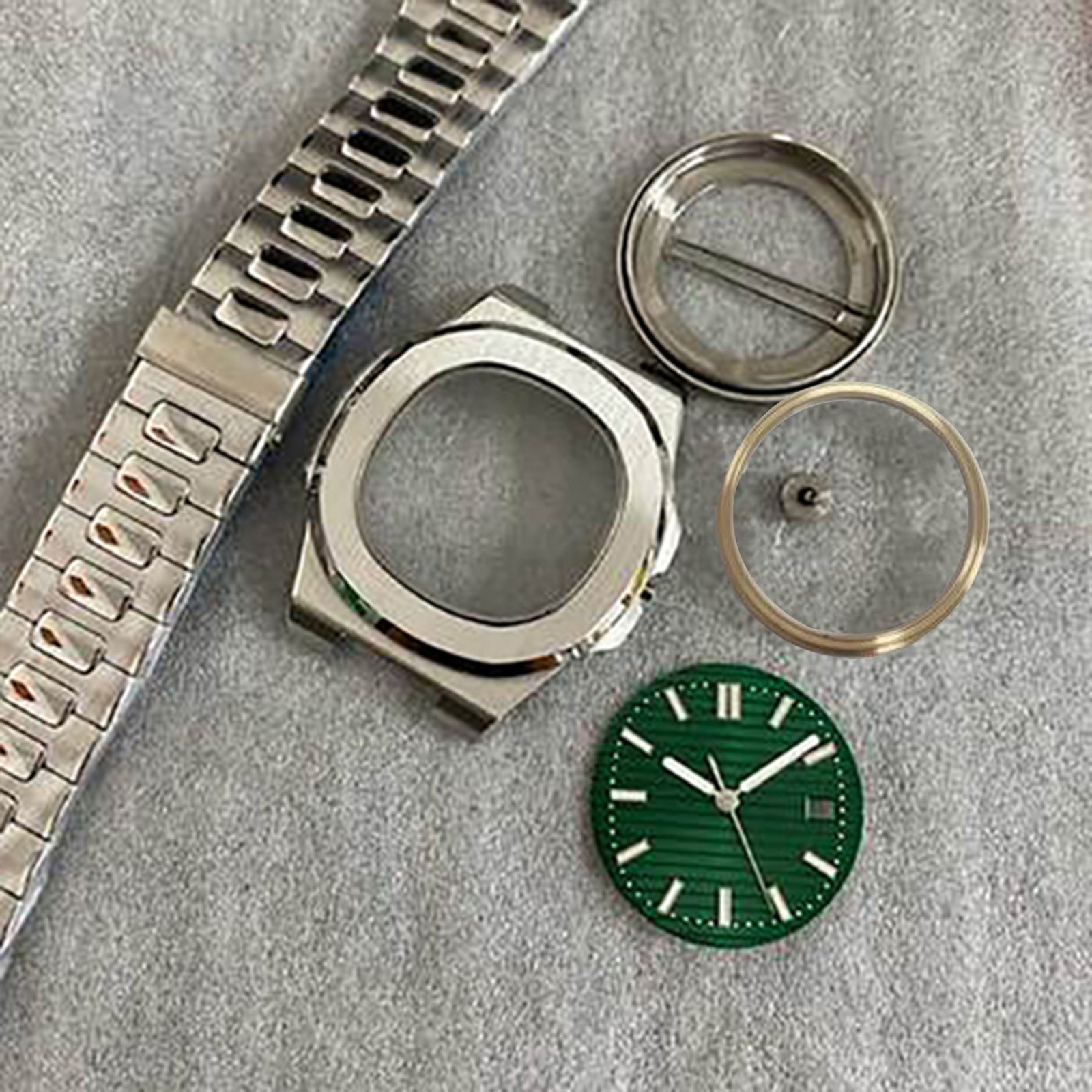 Steel WatchCase+Strap+Hand Watch Kit for Japanese NH35/36/4R Automatic Movement
