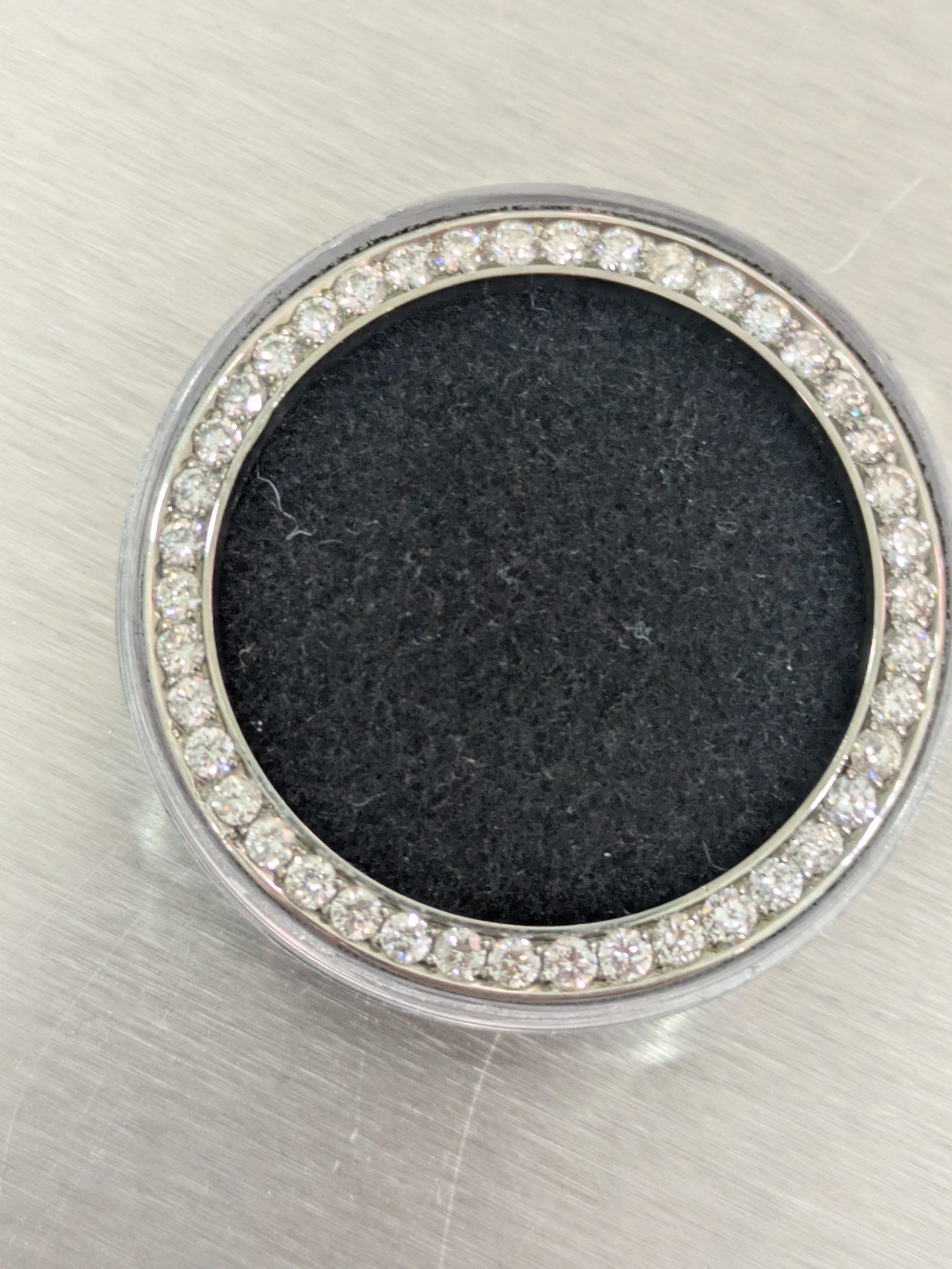 LAB GROWN Ladies Steel Diamond Bezel For Rolex 26mm .85 Cts LAB GROWN diamonds