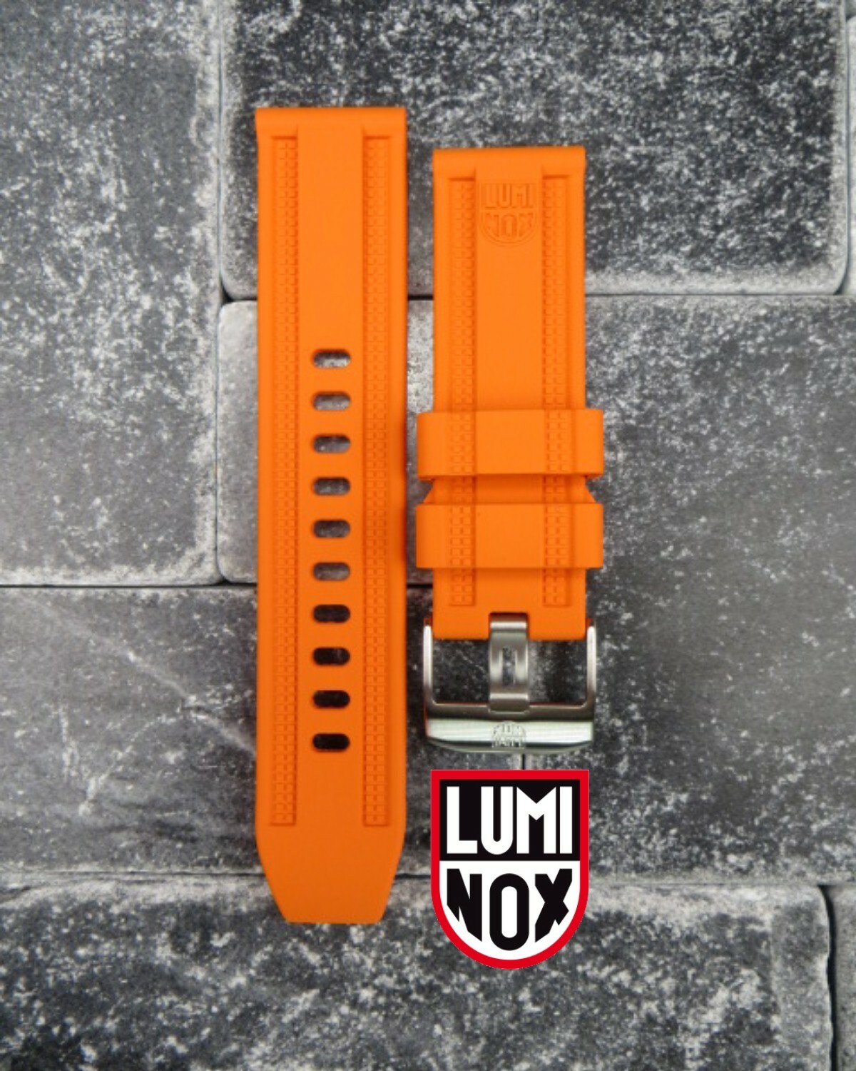 23mm LUMINOX Rubber Strap EVO Diver Watch Band XV 3050 3950 Navy Seal Orange x1