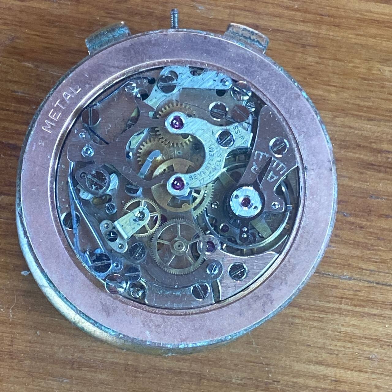 VINTAGE ENSCAR CALIBER LEMANIA 1270 CHRONOGRAPH WATCH MOVEMENT FOR REPAIR/PARTS