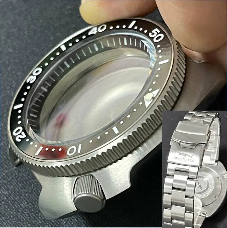 45mm Sapphire Glass Super Titanium Watch Case Fit NH35 NH36 SKX007/009 200atm
