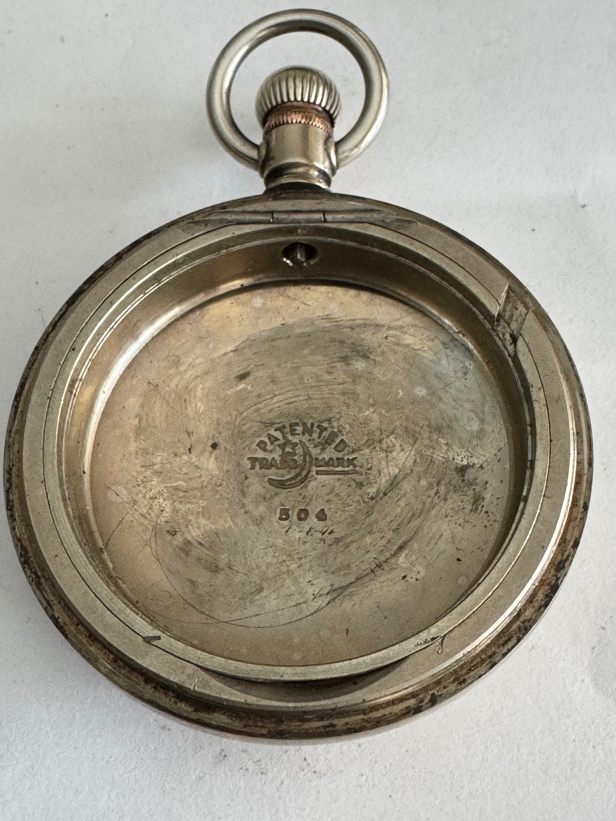 VINTAGE 18 SIZE CRESCENT POCKET WATCH CASE PENDANT AND LEVER SET SWING OUT STYLE