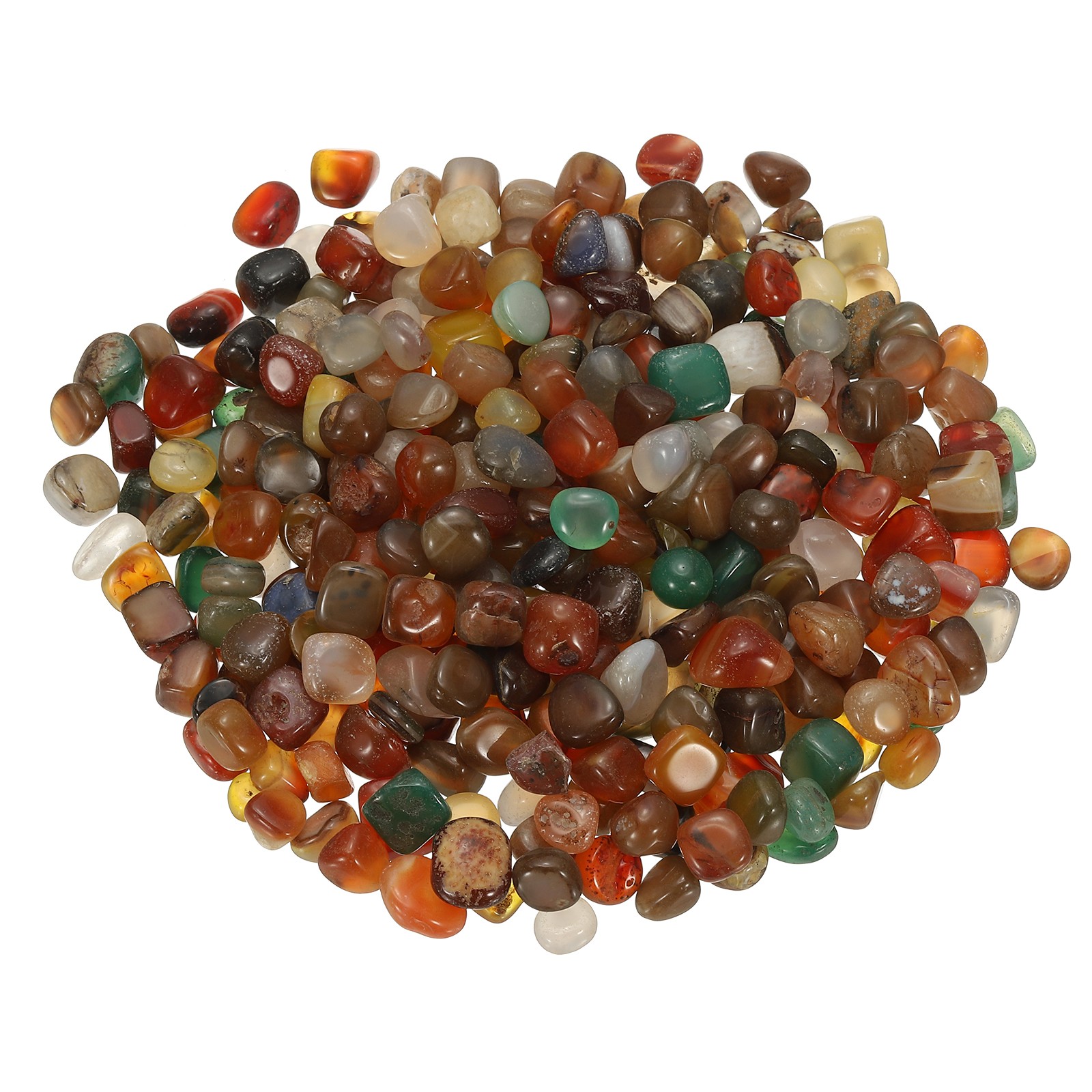 Tumbled Chips Stones, 1lb/500g Fluorite Tumbled Gravel, Colorful Agate