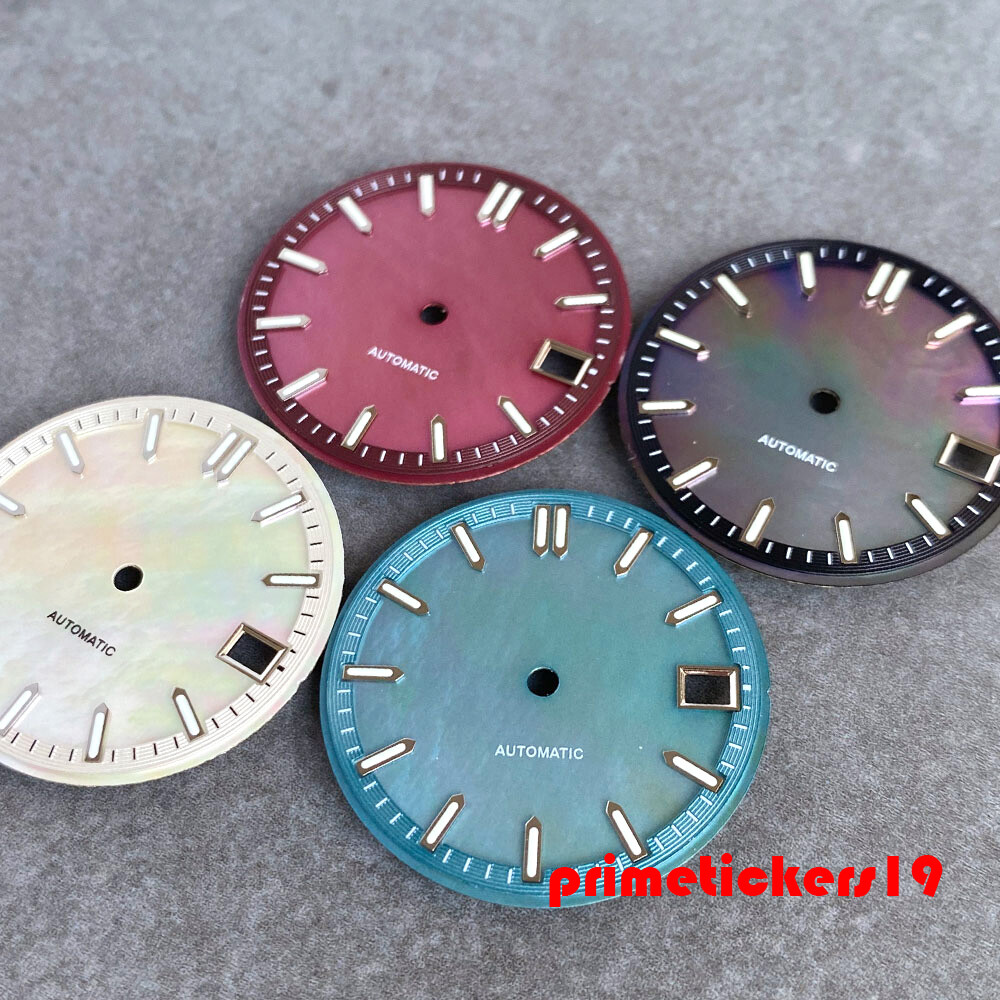 29mm Mother of Pearl MOP Automatic Watch Dial Face Date Luminous Fit NH35 Movt