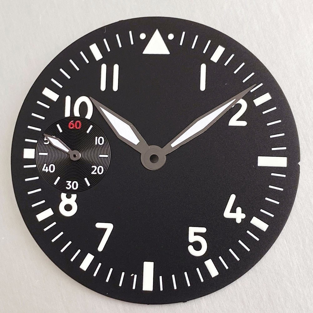 37mm Sterile Black White Luminous Dial Fit 6497 seagull 3600 movement Case