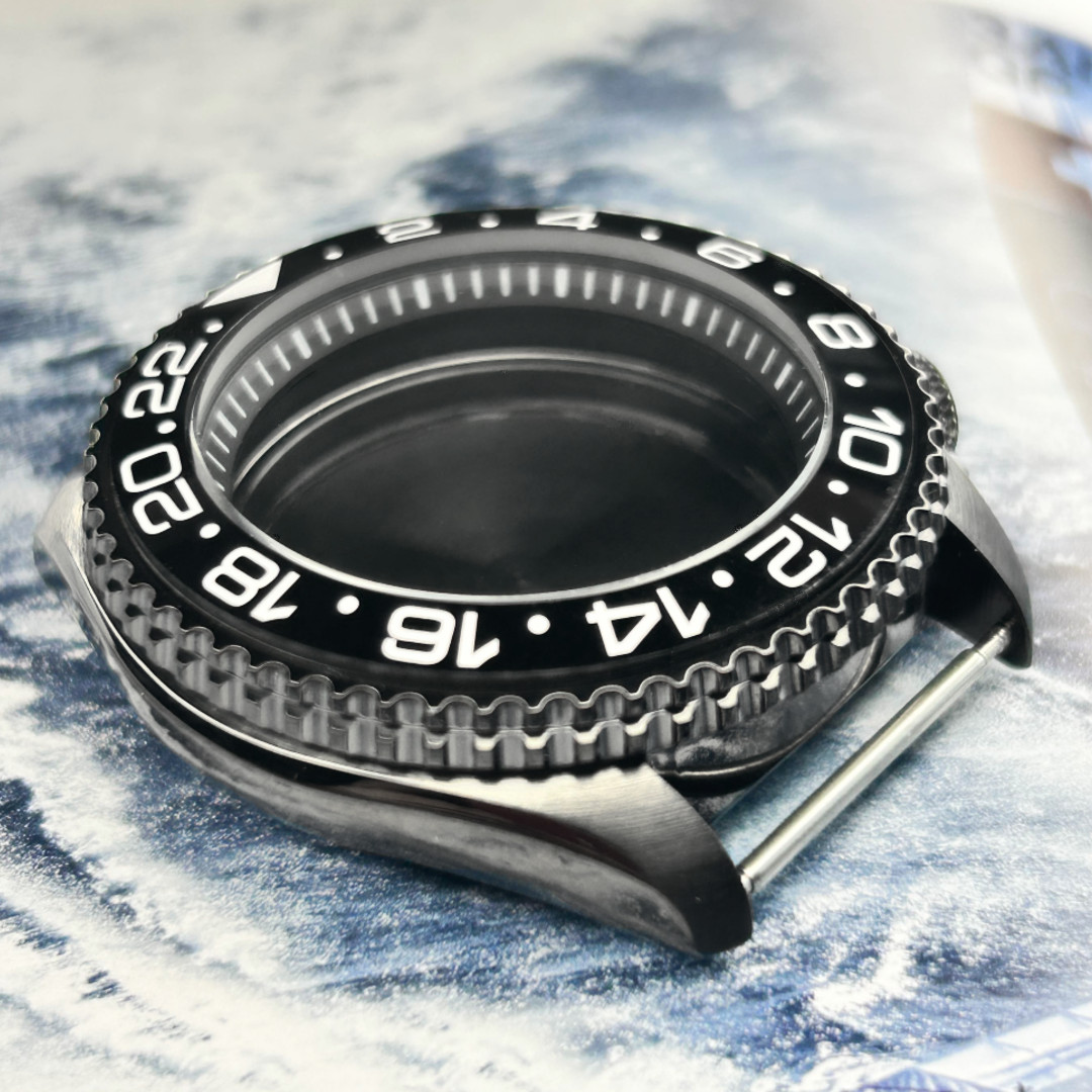 SKX 007 Watch Case Mod 42.5mm Black Ring For NH35 NH36 Movement 3’8 Crown 5ATM
