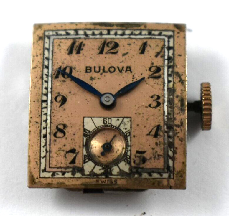 Vintage Bulova Manual Wind 17J 8AH Wrist Watch Movement lot.fb