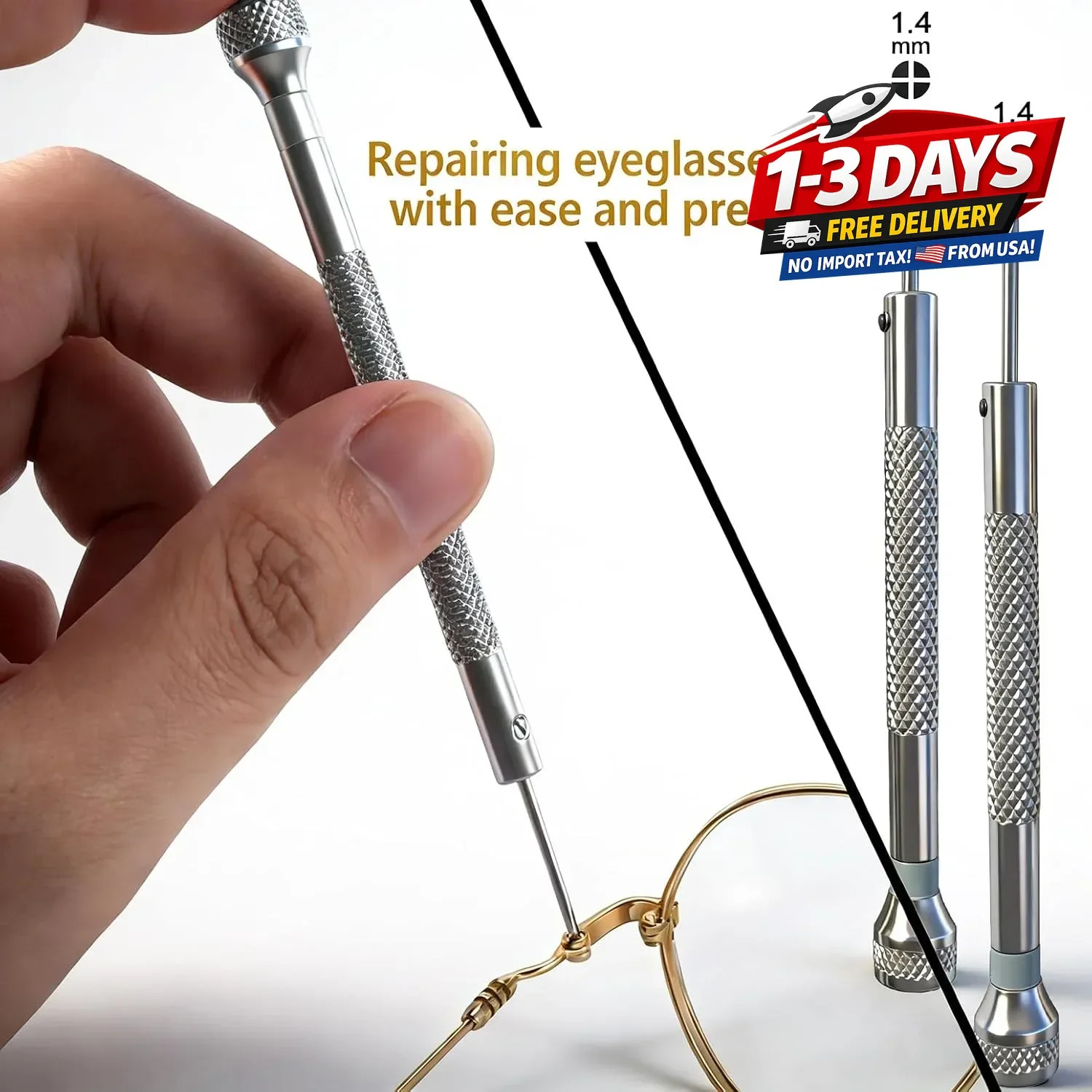 Gold Eyeglass Repair Kit with 18 Sizes Gold-Plated Screws, Style