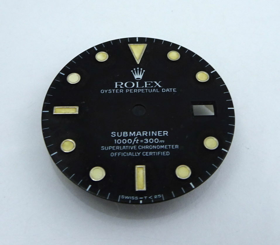 Rolex Submariner Watch Dial Black & Steel Tritium 168008 16610 Part