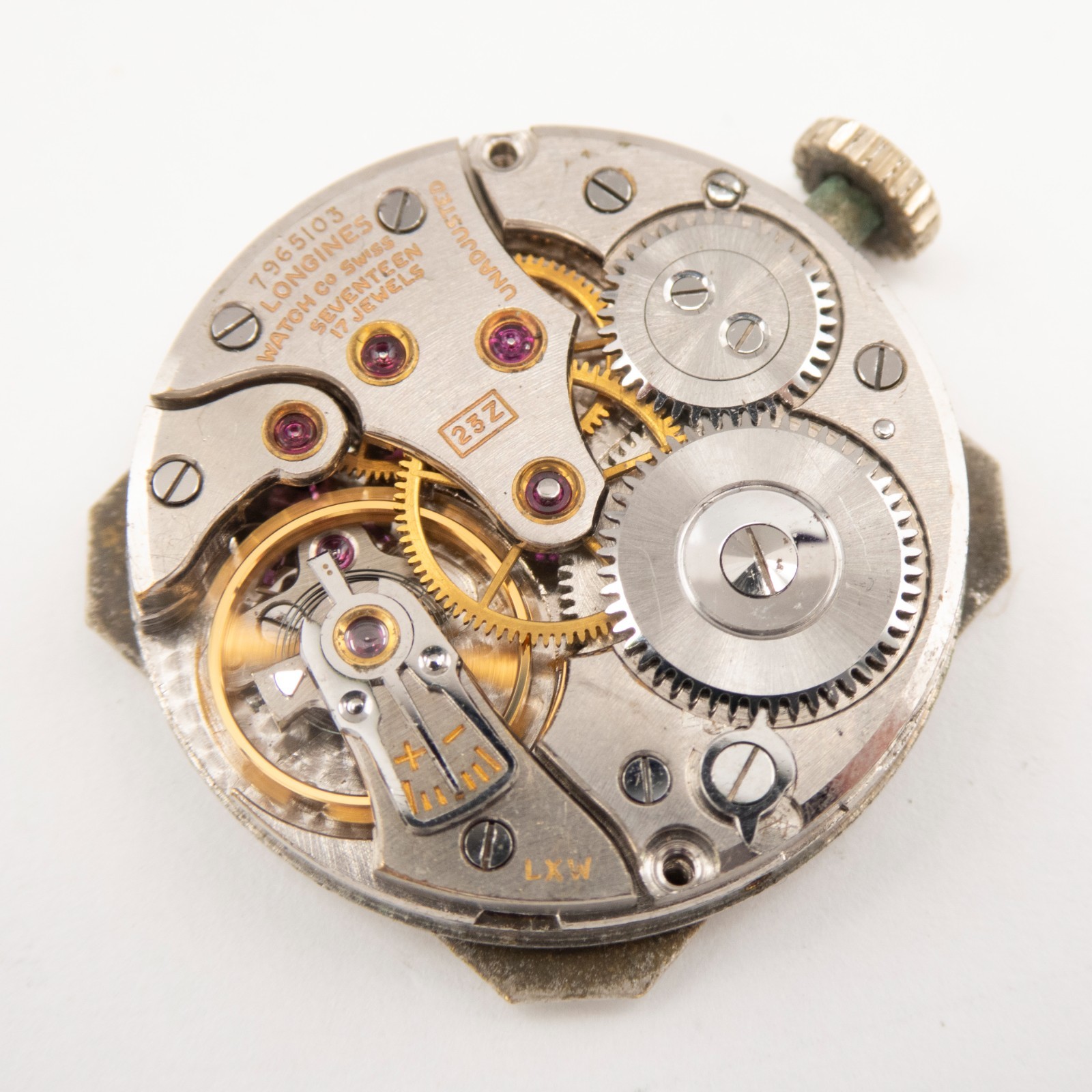 Vintage Longines Cal. 23Z 17-Jewel Wristwatch Movement, Diamond Dial, Keeps Time