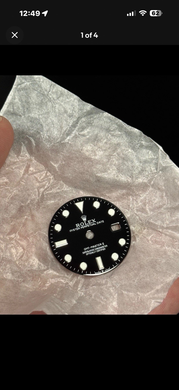 Custom Rolex GMT Master II Dial – 126710BLNR – Black Dial, Cal 3285 W/ Hands