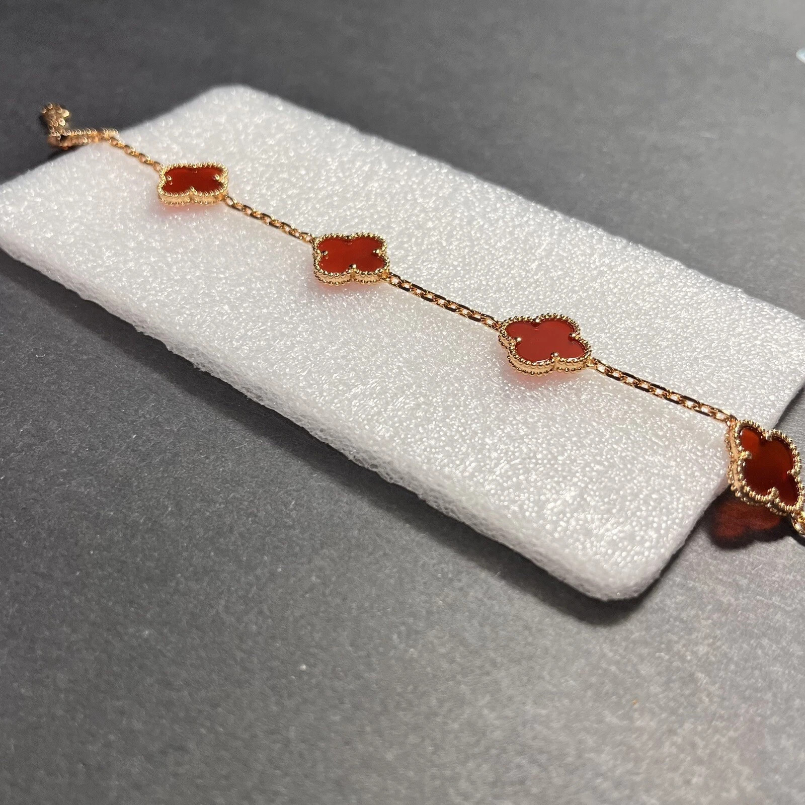 Red & Rose Gold Plated Lucky Bracelet – 7.5″ Adjustable+ Gift Box Included