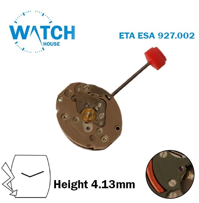 ETA/ ESA 927.002 Swiss Quartz Movement, 2 Hands, Without Disk, H:4.13mm,6 Jewels