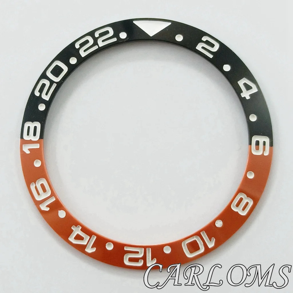 TOP 38Mm Black Brown Blue Green Yellow Orange Ceramic GMT Bezel Insert for 40Mm