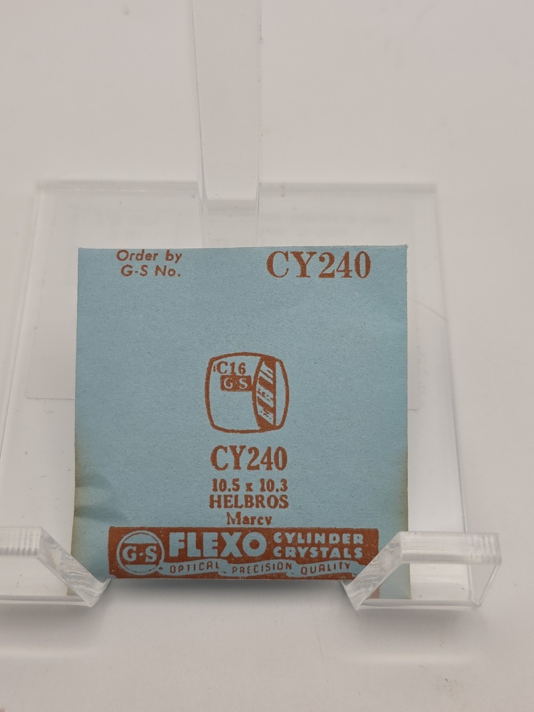 G-S Watch Crystal CY240 Helbros Marcy 10.5X10.3
