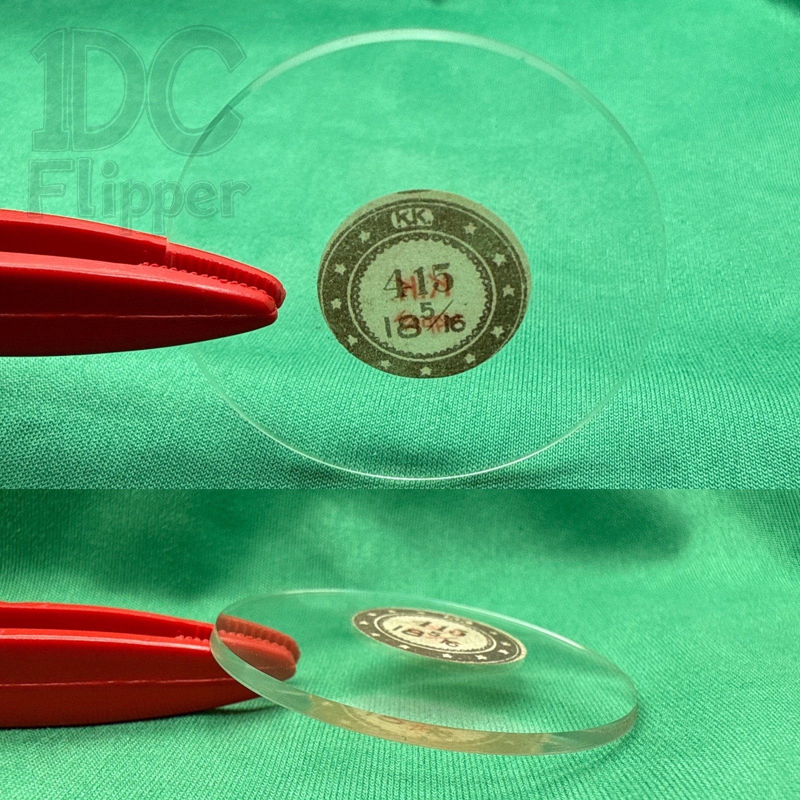 Glass Pocket Watch Crystal 18 5/16 Open Face 41.27mm C18-59 NOS Read!