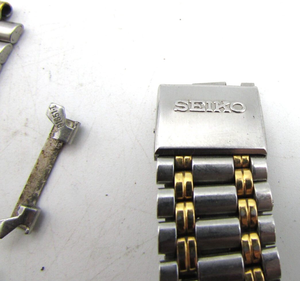 SEIKO 19mm/11mm STAINLESS STEEL & 2 TONE BRACELET JUBALEE FOR REPAIR LOT W64